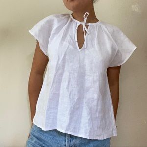 NWT Aritzia Wilfred Fairest Linen Blouse in White